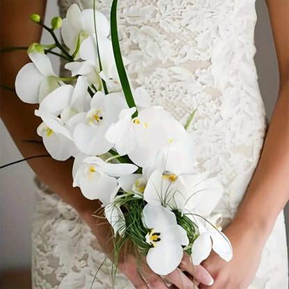 69cm Artificial Phalaenopsis Flower Branches Real Touch Faux Orchid Stems for Floral Arrangement Wedding Party Home Decoration
