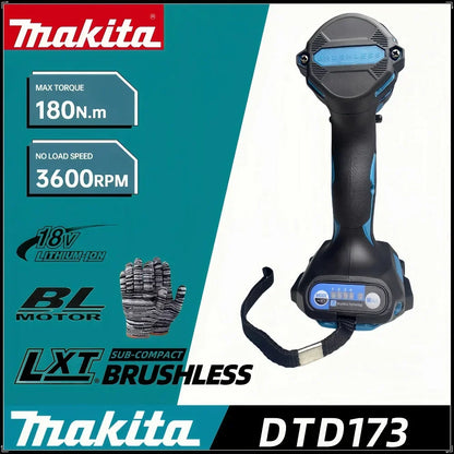 Atornillador de impacto sin escobillas Makita DTD173 de 18 V, batería de litio, versión nacional importada de Japón, herramienta multifunción 