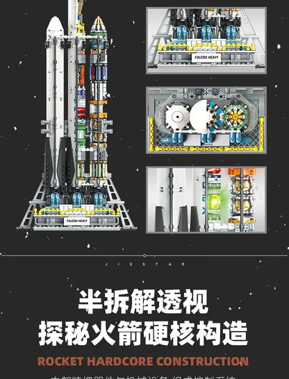 Building blocks rocket model science education toys decoration early education assembly DIY heavy rocket model JJ9030