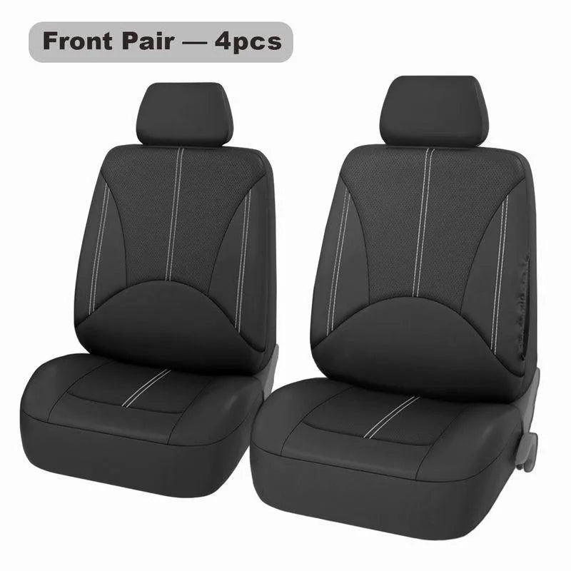 All-Season Universal 9-Piece PU Leather Car Seat Cover