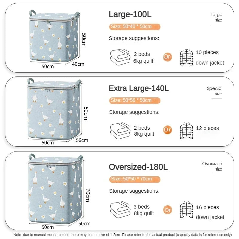 Clothes Quilt Storage Bag, Household, Large Capacity, Quilt Storage Box, Wardrobe, Non-woven, Clothing Moving Luggage B, 100 Pcs, 140 Pcs, 180Pcs 