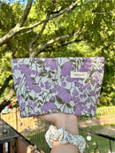 Colorful fabric makeup bag for students, a girl holding a Taro flower, toiletries, storage bags 