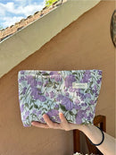 Colorful fabric makeup bag for students, a girl holding a Taro flower, toiletries, storage bags 