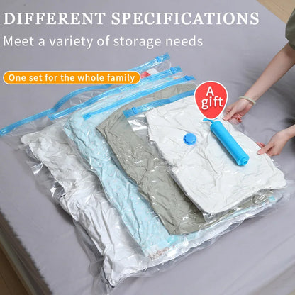 Bolsas de almacenamiento al vacío Organizador de armario Bolsa de sellado al vacío Bolsas que ahorran espacio para ropa Almohada Cama Manta Embalaje Almacenamiento 