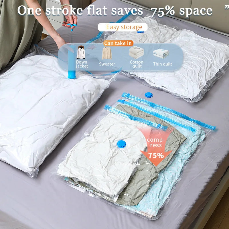 Vacuum Storage Bags Wardrobe Organizer Vacuum Seal Bag Space Saving Bags for Clothes Pillow Bed Blanket Packaging Storager 