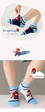 5 Pairs Children Socks Spider-Man Kids Boys Short Socks Iron Man Captain America Cartoon Baby Summer Spring Mesh Socks 1-12Y