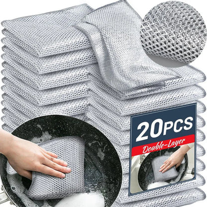 1-20 paños de limpieza mágicos de alambre de acero metálico de doble cara gruesos para cocina, vajilla, ollas, toallas, herramientas de limpieza