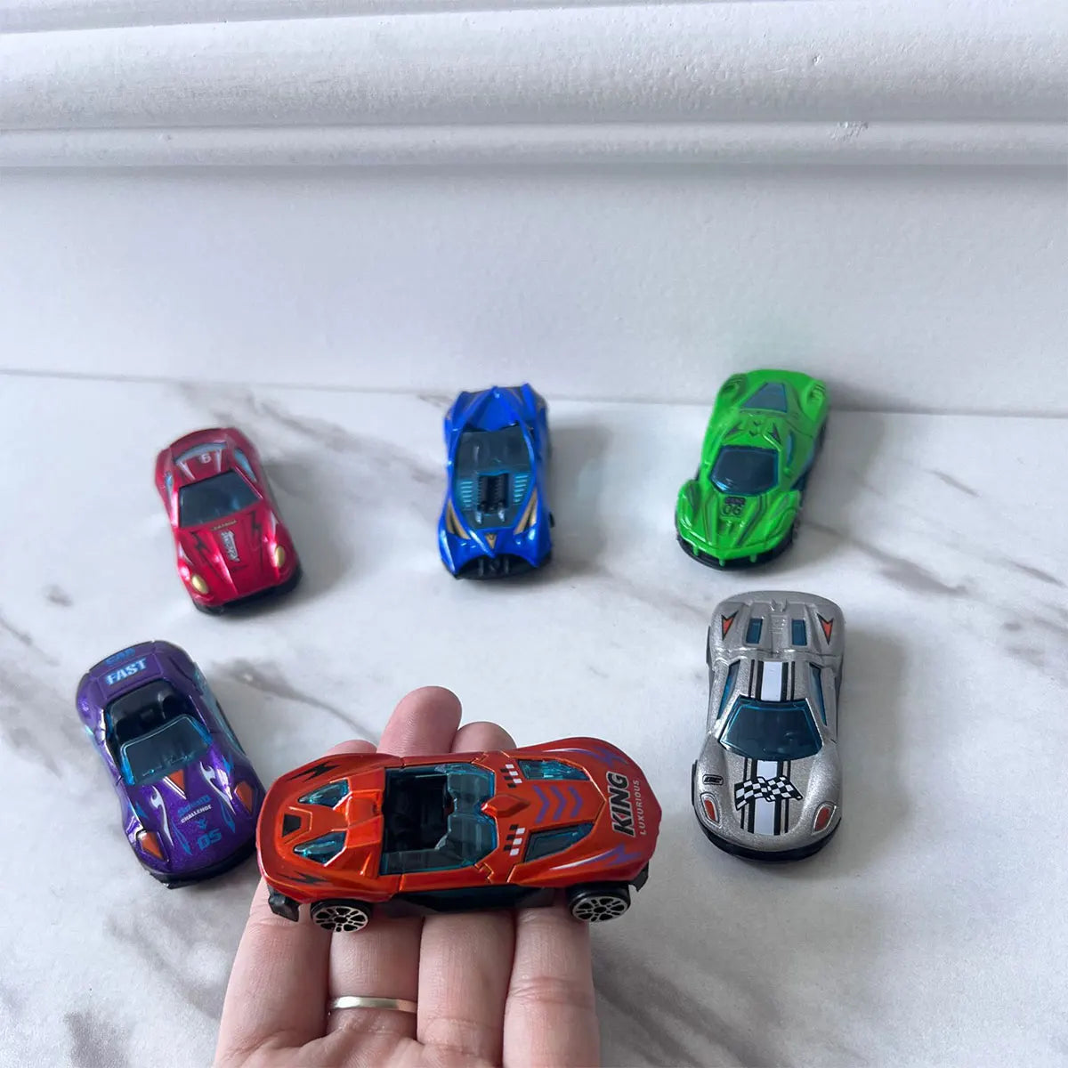 Random 3/6/10/12 Alloy Car Model Metal ABS Simulation Sports Racing Car Kids  Toy for Boys Diecasts Play with a big car Gift