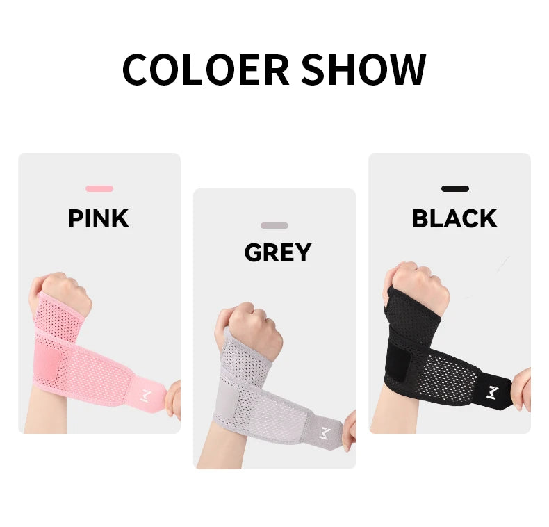 2pcs Adjustable Wrist Strap Sports Wrist Support Brace Black Weightlifting Wristband For Men & Women Badminton Tennis Gym