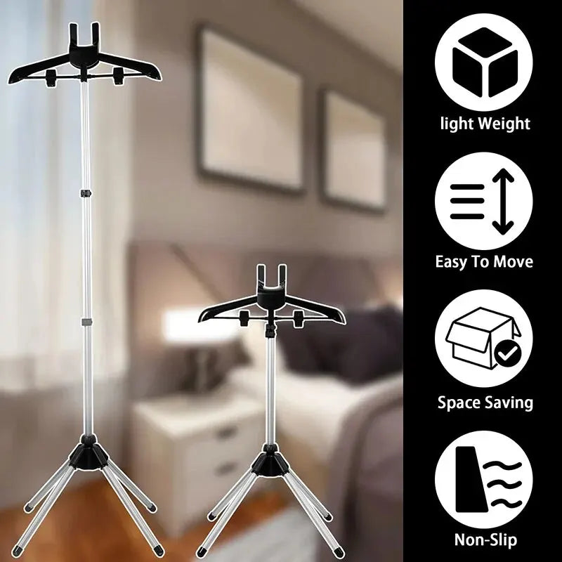 Roupas dobráveis Steamer Rack, Racks Telescópicos para Vaporizador de Vestuário, Cabides para Roupas Vaporantes, 160cm