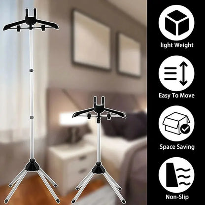 Roupas dobráveis Steamer Rack, Racks Telescópicos para Vaporizador de Vestuário, Cabides para Roupas Vaporantes, 160cm