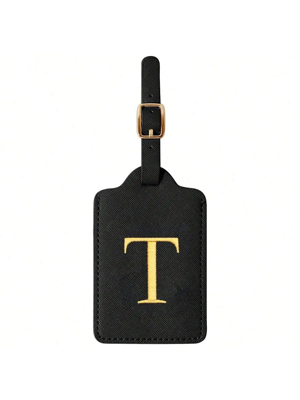 PU Leather Luggage Tag for Travel - Durable Suitcase ID Tag with Privacy Cover & Name Card Slot (A-Z) liu