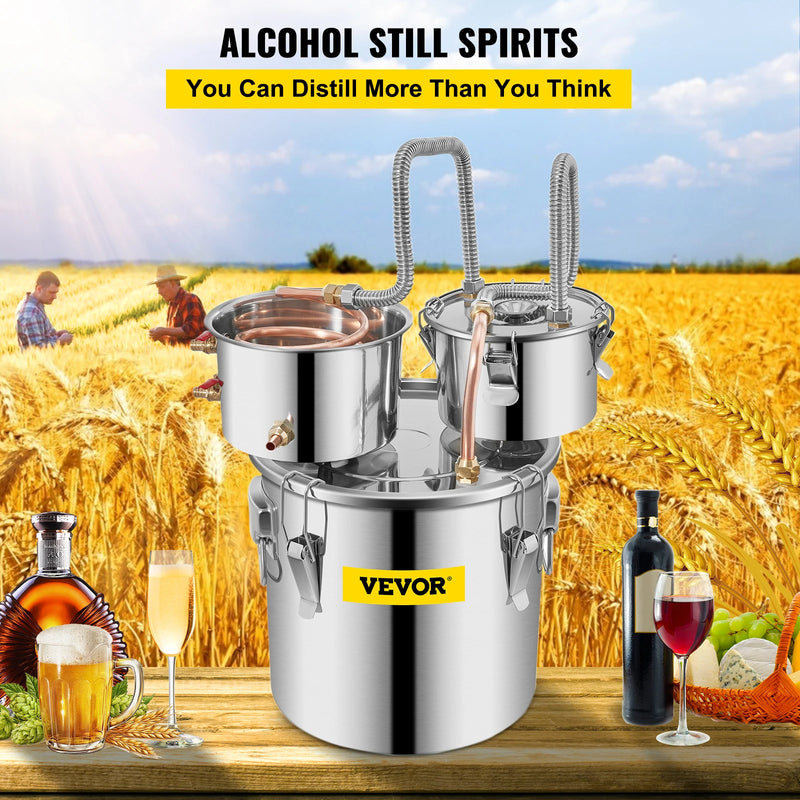 SucceBuy 12L 20L 30L 50L Alcohol Brewing Distiller DIY Moonshine Apparatus Stainless Steel Still Whisky Brandy Home Appliance