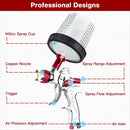 1.4mm 1.7mm 2.0mm Professional HVLP Spray Gun Home Automatic Paint Spray Gun Tool, 600ml No Clean Disposable Measuring Cup 10pcs