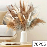 105pcs Natural Dried Flowers Pampas Floral Bouquet Boho Country Home Decoration Rabbit Tail Grass Reed Wedding Decor Arrangement