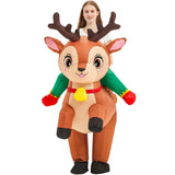 Adult Rooster Inflatable Costume Funny Unicorn Elk Animals Inflatable Suit Halloween Carnival Half Body Blow Up Suit for Cosplay