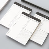 Mini daily checklist planner. Desk time schedule. Office/school notebook/planner. Stationery weekly planner.