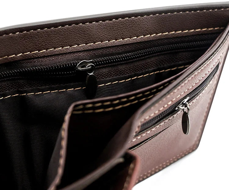 2023 New Short Men Wallets Slim Card Holder Male Purses Luxury PU Leather Coin Pocket High Quality Small Men's Wallet