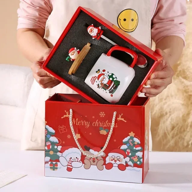 Mug Gift Box Ceramic Mug Christmas Gift Ceramic Mug With Lid With Spoon Set Cup Coffee Cup Christmas 