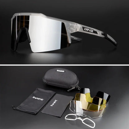 Men Women Polarized 4 Lens Sunglasses Cycling Bike Glasses Bicycle MTB Goggle Outdoor Sport Eyewear Anti-Glare Uv400 Equipment