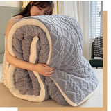 Blanket  Heavyweight Winter Comforter Ultra-Soft Plush Thickened Quilt Beige-Friendly Bedding Warmth Machine-Washable Luxury