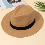 Hat, male, summer vacation, beach hat, English style, wide-brimmed sun hat, sun-shading hat, Panama straw hat, female