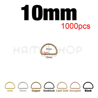 Hebilla ajustable de metal con anilla en D para correas de mochilas, bolsos, collares de gato y perros, accesorios de bricolaje, 20-1000 unidades