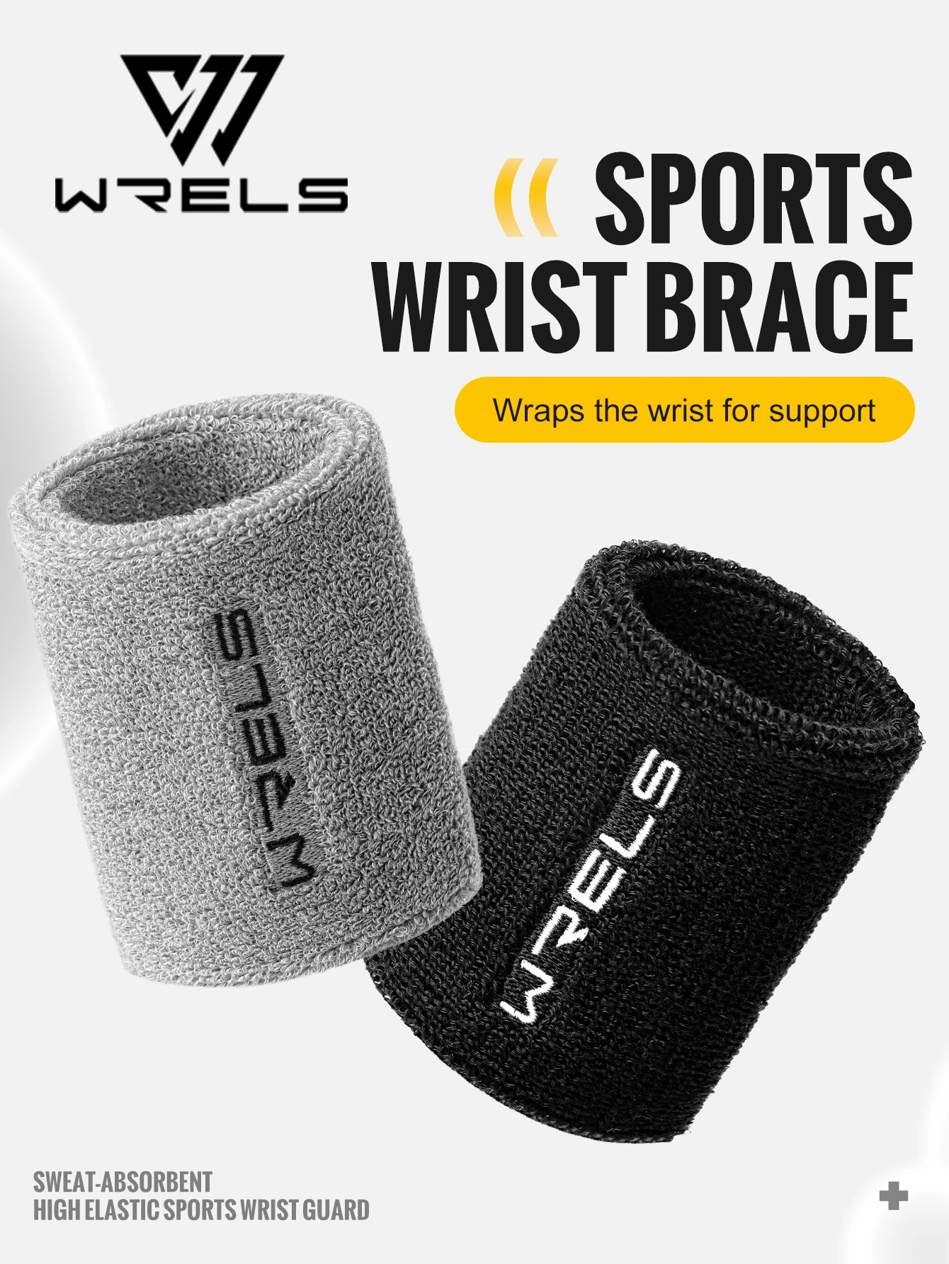 WRELS Wristbands Terry Cloth Moisture Wicking for Sports Tennis Gym Work Out Wristbands Sweatbands Absorbent Wrist Sweat Bands