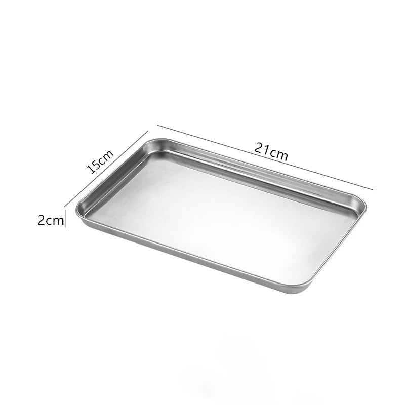 Rectangle Steamed Sausage Noodles Storage Trays Stainless Steel Fruit Dish Restaurant Hotel Kitchen Pastry Food Baking Plates