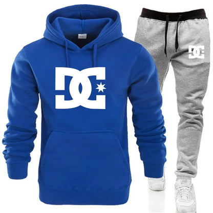 New men's autumn and winter hooded sweatshirts, sportswear, outdoor fashionable jogging couple pullovers and trousers two-piece