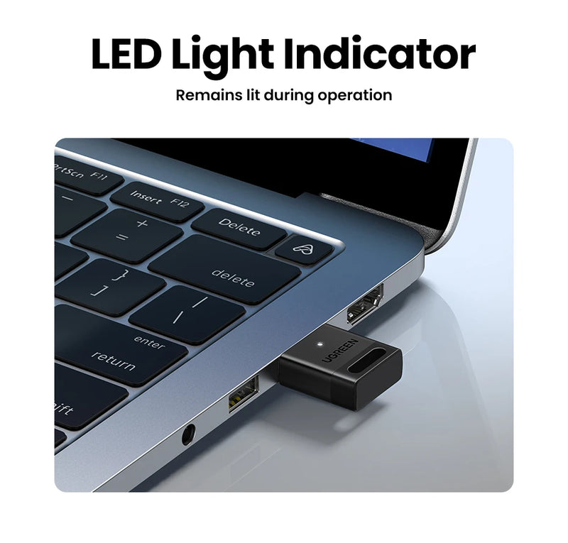 USB Bluetooth Adapter, Bluetooth 6.0 Dongle for PC Windows 11/10/8.1, Bluetooth Receiver & Transmitter for Keyboard/Mouse