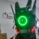 Capacete Cyberpunk com LED – Máscara para Festas, Halloween, Natal e Cosplay – Presente para Adultos