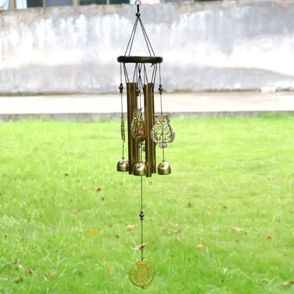DIY Wind Chimes Outdoor Owl Hummingbird Hanging Ornament Home Copper Bells Garden Yard Decoration