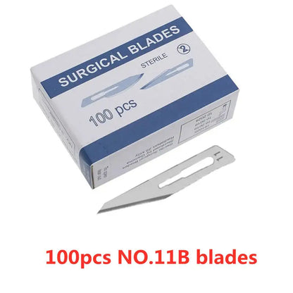 20-100pcs NO.10-15C Carbon Steel Carving Metal Scalpel Blades Handle DIY Cutting Repair Animal Surgical Knife Tool Box Non Slip