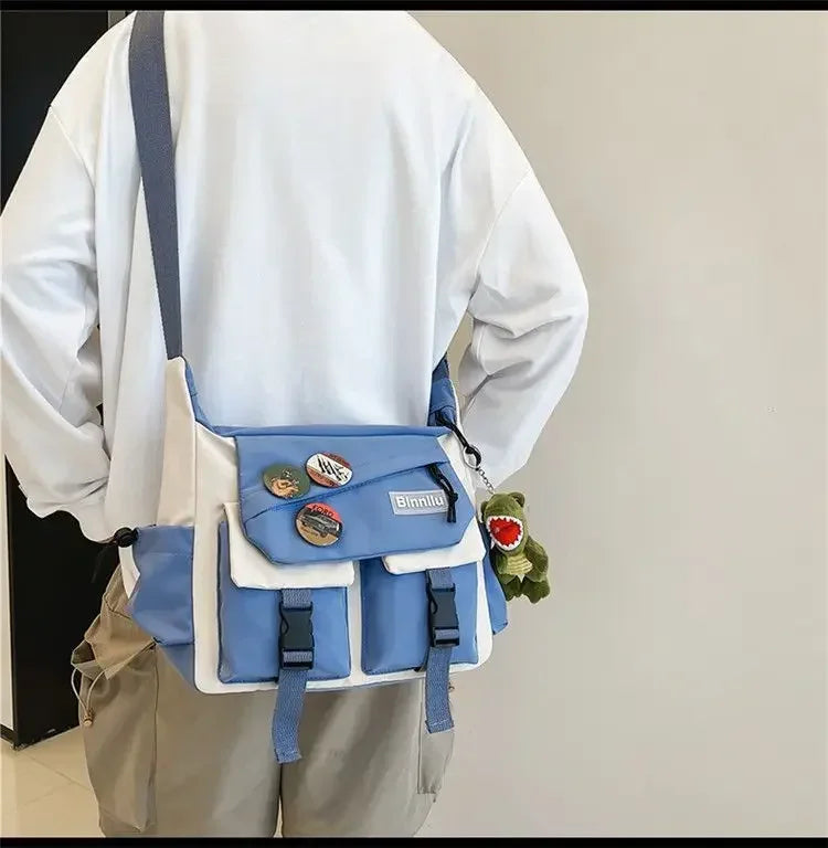 Harajuku Men Nylon Crossbody Bags for Women Messenger Bag Girls School Book Bags Youth Canvas Handbags Shoulder Bag Sac Bolsas