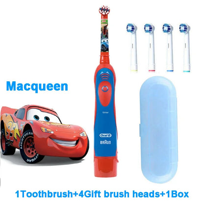 Oral B Electric Toothbrush Soft Bristle Protect Gum for Kid Waterproof Timer Teeth Brush with Extra Supplement Brush Head Refill