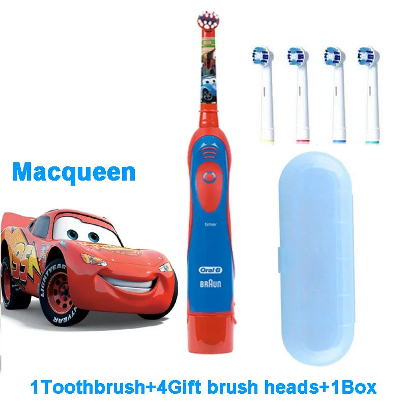 Oral B Electric Toothbrush Soft Bristle Protect Gum for Kid Waterproof Timer Teeth Brush with Extra Supplement Brush Head Refill