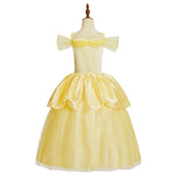 Children Princess Costume Kids Halloween Carnival Beauty Beast Birthday Party Clothes Girl Yellow Belle Cosplay Dress Up