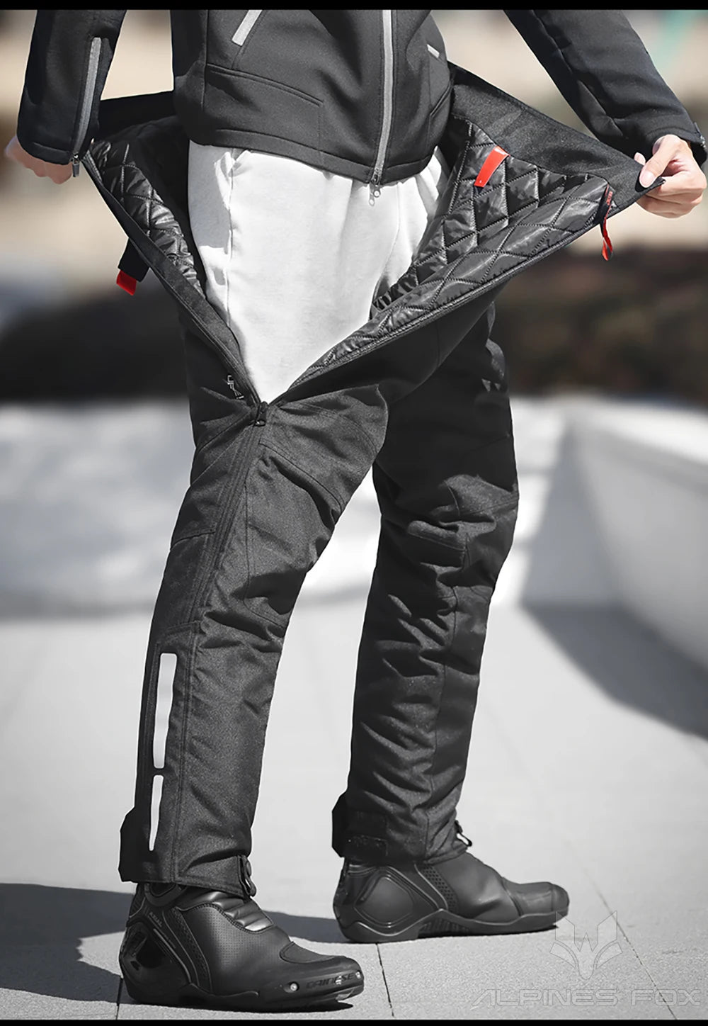 Winter Waterproof Motorcycle Overpants Quick Release Touring Moto Pants Men's Warm Windproof Motorbike Trousers CE Kneepads