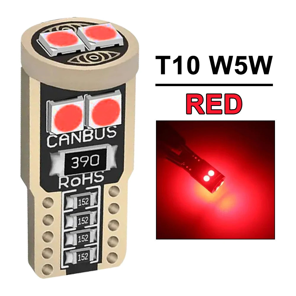 2/4/6/10/20 Pieces CANBUS T10 W5W LED Bulbs for Car Interior Dome Door Map Trunk License Plate Lights 12V 3030SMD White Yellow