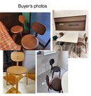 Nordic Plywood Dining Round Seat Stackable Vintage Curved Backrest Chair