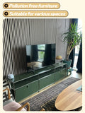 Modern Modular Low TV Cabinet｜3-Tier Sideboard with Drop Doors｜Steel Frame Storage Bench Unit | Minimalist Low Media Console