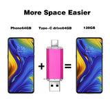 Metal OTG 3. 0 USB flash drive Pen Drive high quality 8GB 16GB 32GB 64GB 128GB Pendrive for Type-C device pen drive Gifts