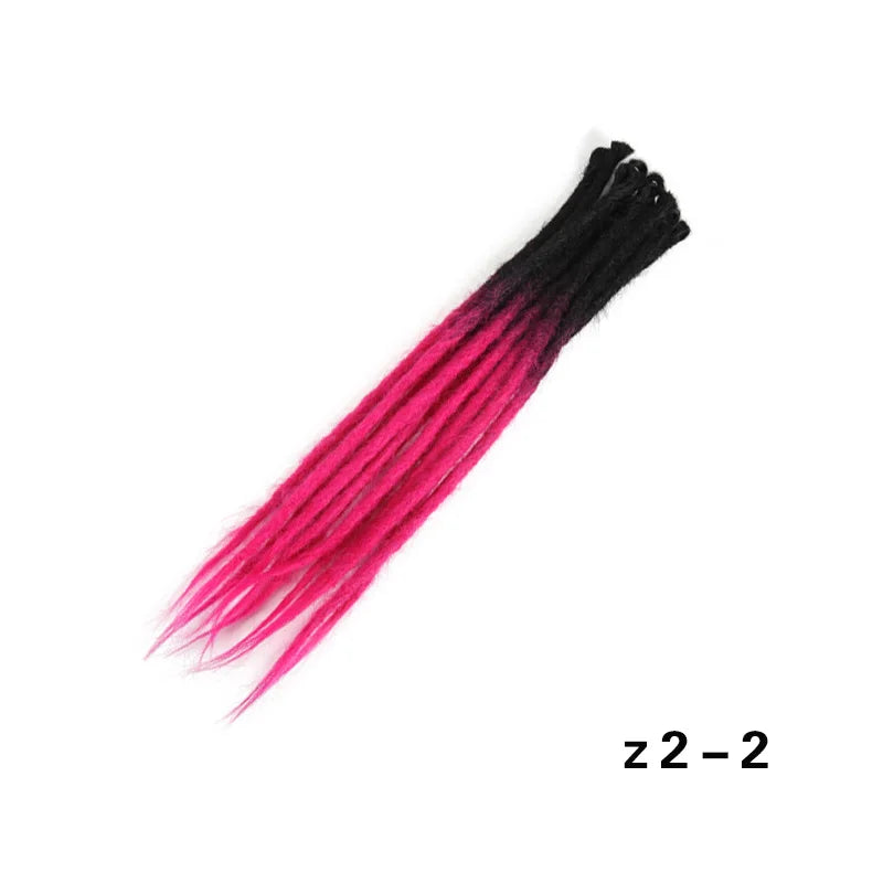 20 Polegada sintético 100% artesanal dreadlock extensões de cabelo fino crochê trançado cabelo backcombed dreads reggae estilo cabelo hippie