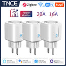 TNCE Tuya WiFi/Zigbee Smart Plug 16A/20A EU Smart Socket With Power Monitoring Timing Function Work With Alexa GoogleHome