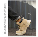 Steel Toe Boots for Men Lightweight Slip Resistant Construction Work Boots Indestructible Men's Safety Shoes Outdoor Boots