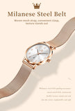 OLEVS 5653 Woman Watches Elegant Original Quartz Watch Waterproof Arabic Numerals Mesh Belt Date Ladies Watch Set Bracelet Watch