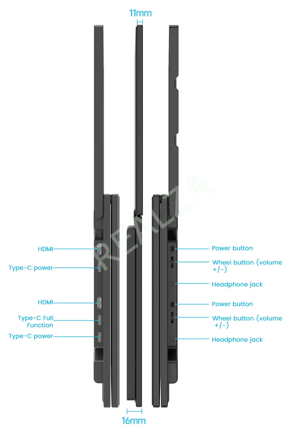 2025 15.6 Dual Screen 1920*1080P 60Hz Touch/Non-Touch Portable Monitor IPS Low Blue Light Eye Protection 360° Folding Drive-free