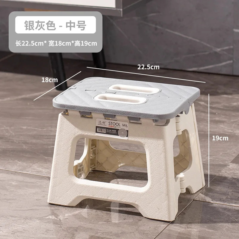Portable Folding Stool Thickened Plastic Campstool Mini Hand Held Chairs Outdoor Activities Fishing Bench Household Space Saving