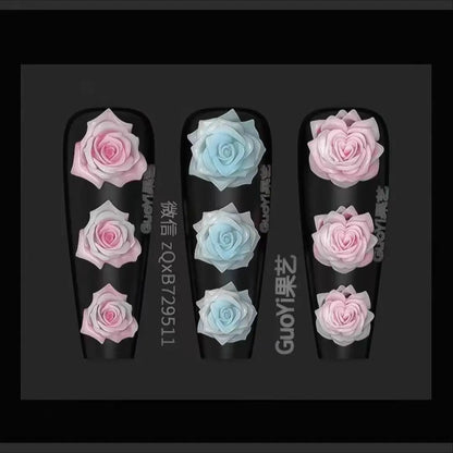 1pc Bowknot Candles Jellyfish Shell Rose Leaf  3D Acrylic Mold Nail Art Decoration Nails DIY Design Silicone  Nails Mold